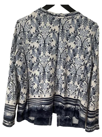 GERRY WEBER Damen Jacke Gr. 38 Blau Floral Muster Reißverschluss