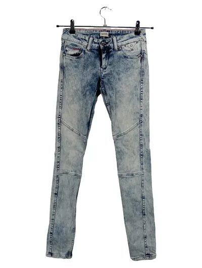 Tommy Hilfiger Damen Jeans Biker Style W26/L32 Acid Wash Blau Denim