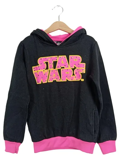 Star Wars Kinder Kapuzenpullover Gr. 134/140 Schwarz Pink Logo Hoodie