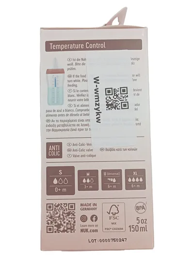 NUK Perfect Match Babyflasche 150ml 0+ Monate Silikon Anti-Colic Blau