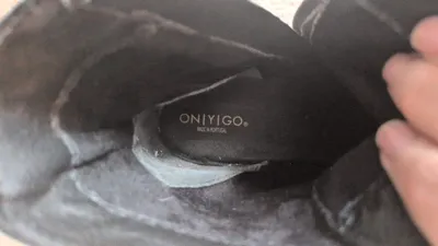 ONIYIGO Damen Stiefelette Plateau Krokoprägung Schwarz Gr. 40