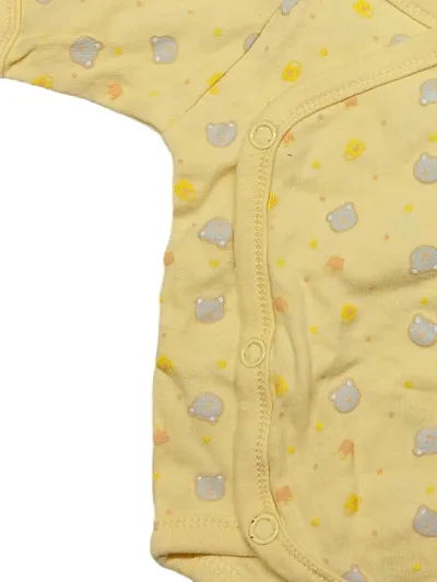 Smily Baby Body Gr. 56 Gelb Wickelbody Bärchen Kurzarm Baumwolle