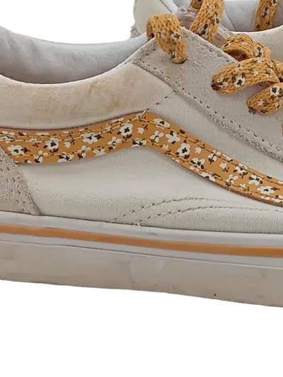 Vans Old Skool Sneaker Kinder Gr. 33 Beige Blumenmuster Low Top