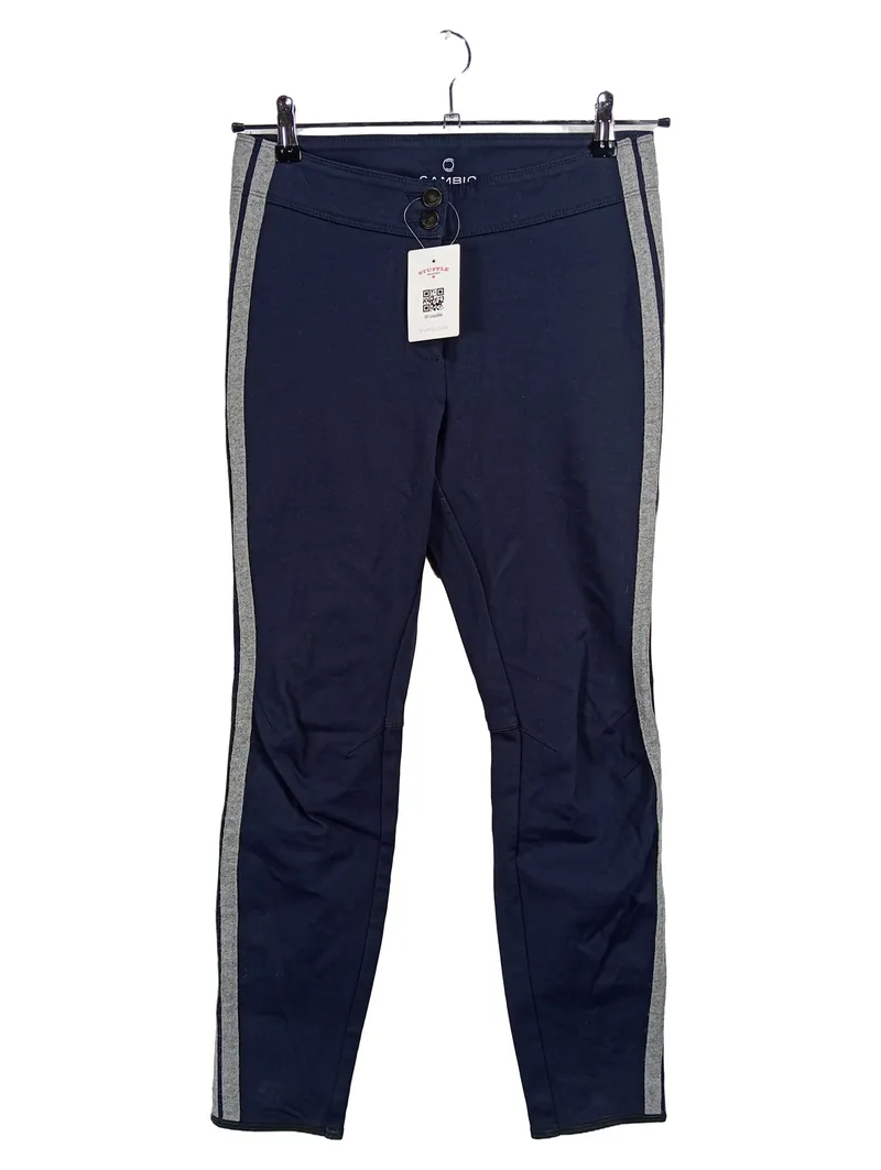 Cambio Damen Stoffhose Streifen Freizeit Blau Gr. W29/38/M L29 1