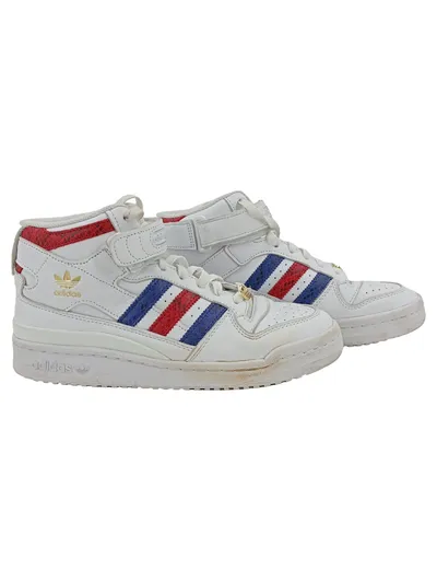 Adidas Forum Mid Sneaker Herren Gr. 40 Weiß Rot Blau Schlangenmuster