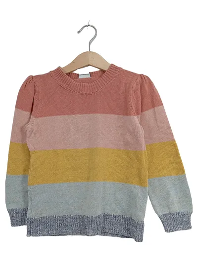 Hust & Claire Pullover Mädchen Gr. 104 Gestreift Glitzer Strick Bunt Baumwolle