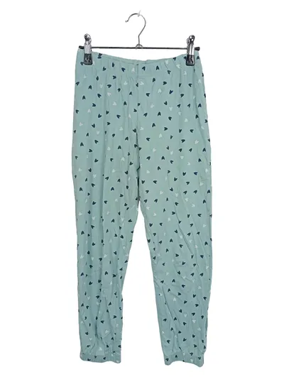 YIGGA Mädchen Schlafhose Pyjamahose Herzmuster Türkis Gr. 146/152