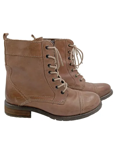 Andiamo Damen Stiefel Schnürstiefel Leder Braun Gr. 39 Casual Herbst/Winter