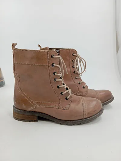 Andiamo Damen Stiefel Schnürstiefel Leder Braun Gr. 39 Casual Herbst/Winter