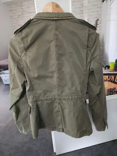 Blonde No.8 Blazer Damen Gr. 36 S Oliv Baumwolle Perlen Stickerei Freizeit