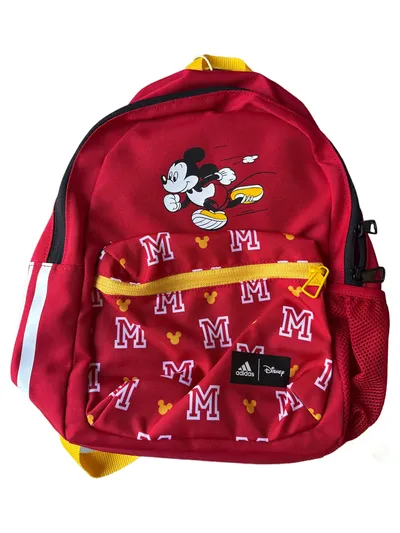 ADIDAS Kinder Rucksack Klein Sportlich Rot Polyester Tiermotiv Schulranzen