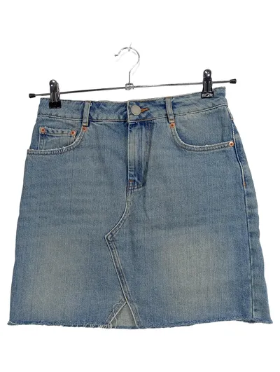 ASOS Denim Jeansrock Damen UK 8 / 36 S Hellblau Mini Fransen