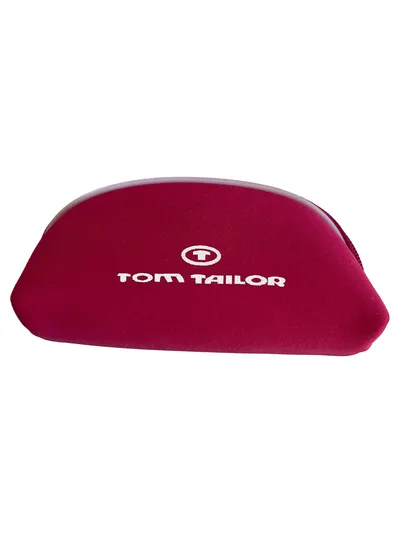 Tom Tailor Damen Brillenetui Pink Logo-Print Schutzhülle 15x9 cm