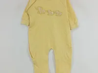 OIMO Baby Schlafanzug Strampler Gr. 74 Gelb Elefant Baumwolle Rippstrick 3