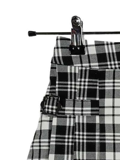MANGO Damen Faltenrock Kariert Schwarz XXS 32 Preppy