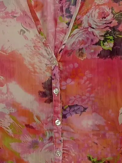 Tamaris Damen Bluse floral Mehrfarbig XS Langarm Knopfleiste