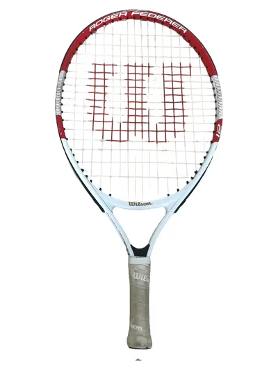 Wilson Federer Tennisschläger Weiß Sport Racket Griffspuren