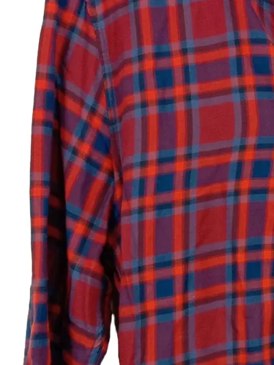 Marc O'Polo Herren Freizeithemd Kariert Rot Blau Gr. L Soft Cotton