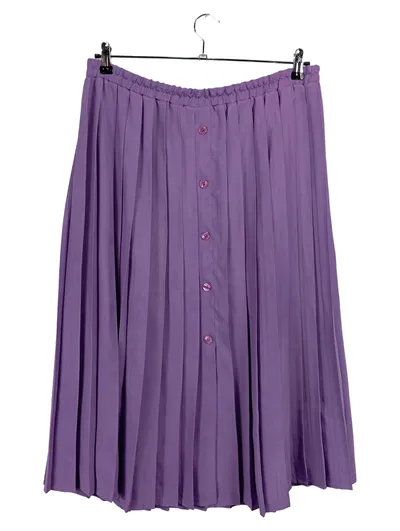 Marie France Faltenrock Damen Gr. 42/XL Lila Plissee Knopfleiste Vintage