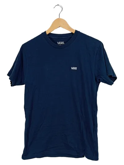 Vans Herren T-Shirt Gr. S Blau Logo Classic Fit Baumwolle