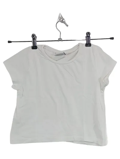 Yigga Kinder T-Shirt Gr. 134-140 Weiß Basic Kurzarm Baumwolle