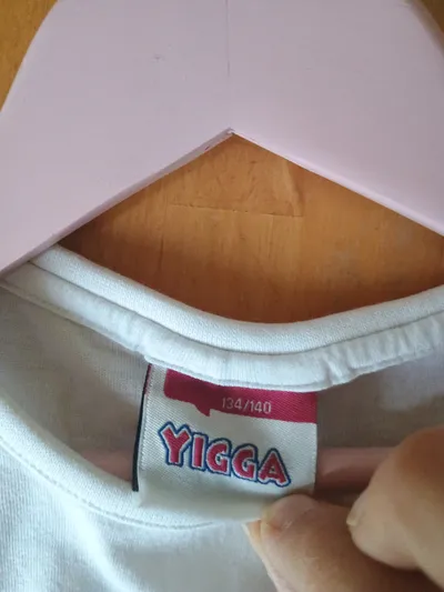 Yigga Kinder T-Shirt Gr. 134-140 Weiß Basic Kurzarm Baumwolle