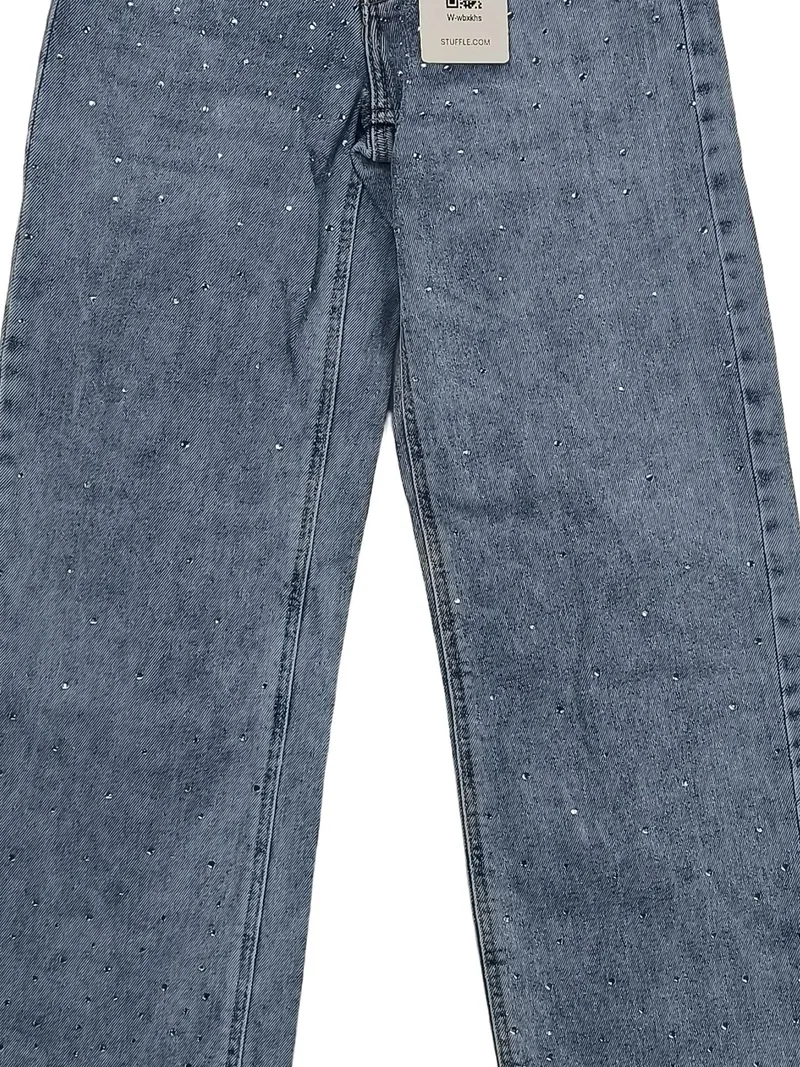 Cars Jeans Mädchen Jeans Straight Leg Strasssteine Blau Gr. 140 2