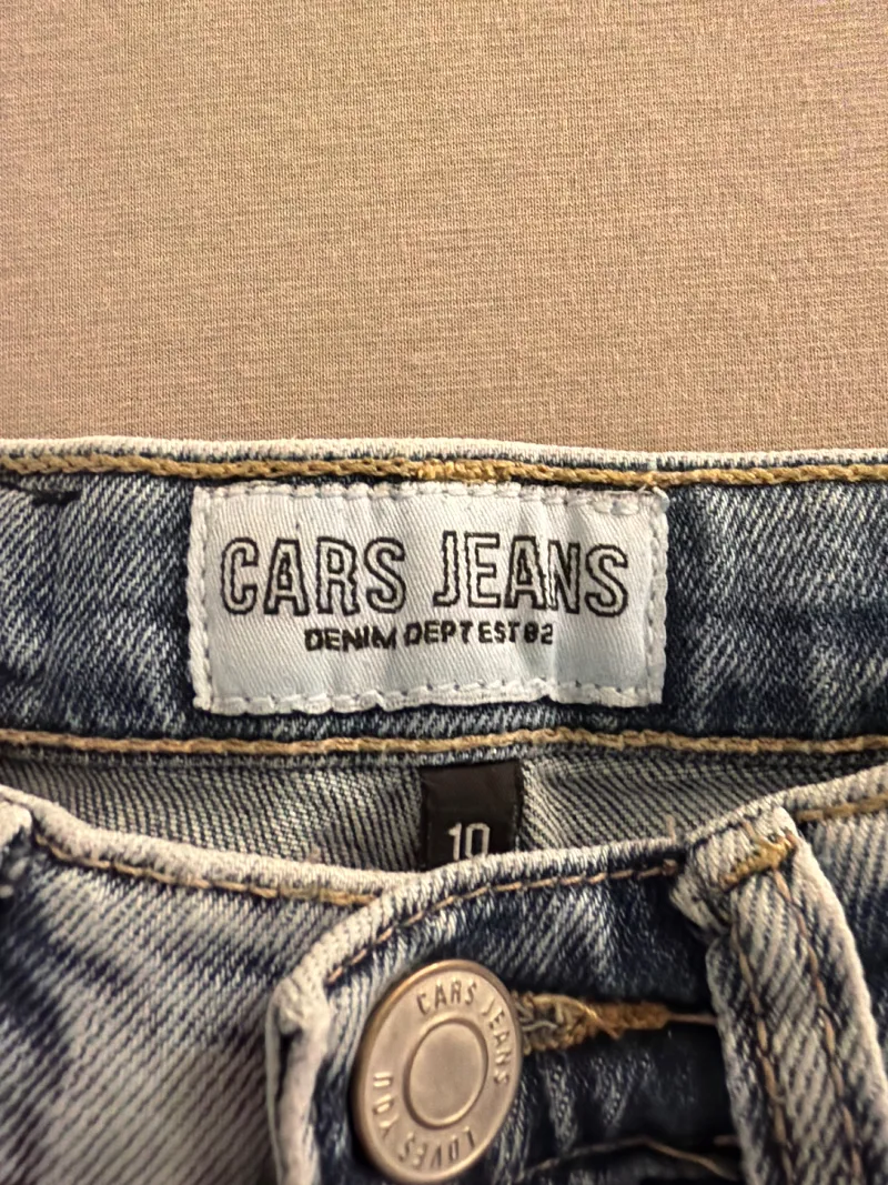 Cars Jeans Mädchen Jeans Straight Leg Strasssteine Blau Gr. 140 4