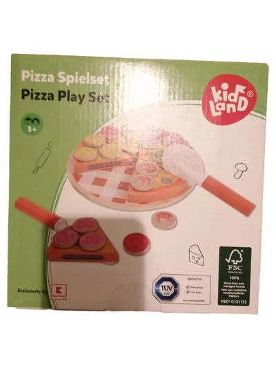 KIDLAND Pizza Spielset Holz Spielküche Zubehör Kaufladen Mehrfarbig