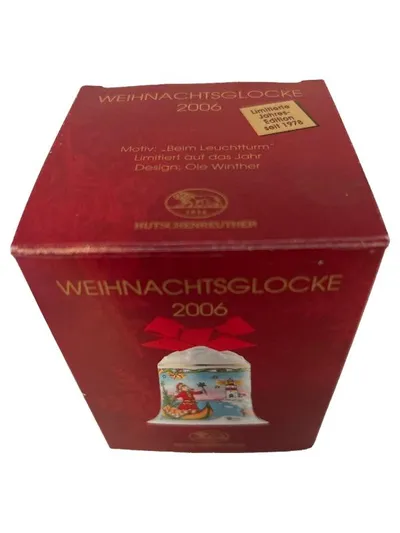 Hutschenreuther Weihnachtsglocke Beim Leuchtturm Porzellan Mehrfarbig 8cm