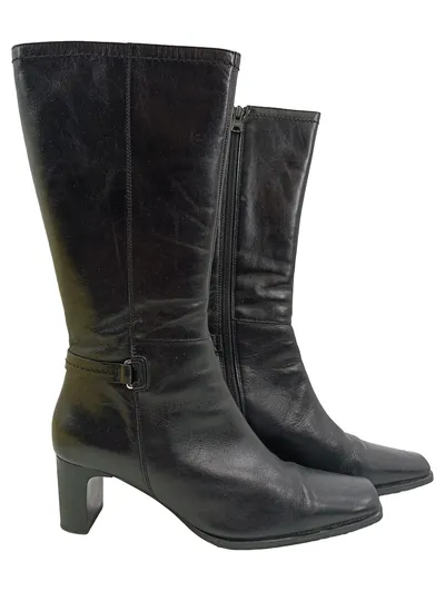 MINOZZI Damen Leder Stiefel Elegant Schwarz Gr. 39