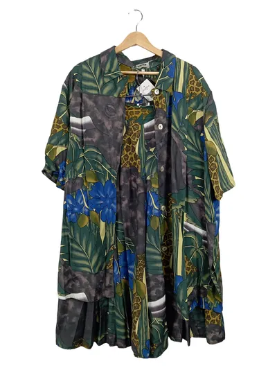 Lady Plus Damen Hemd Rock Set Gr. 46/3XL Tropisch Viskose Vintage