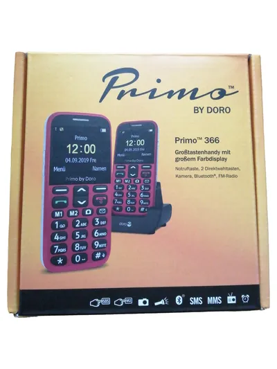 Doro Primo 366 Tastentelefon Senioren Handy Großtasten Notruf Rot