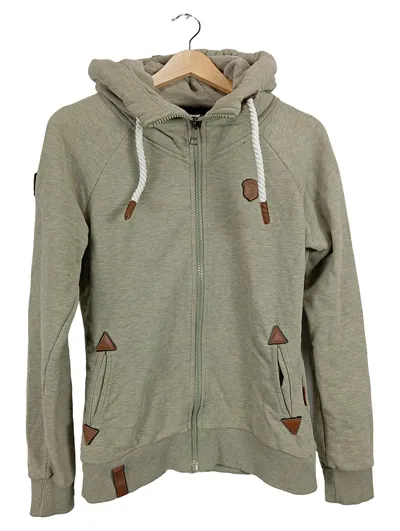 Naketano Damen Sweatjacke Kapuzenjacke Hoodie Grün Meliert Gr. M