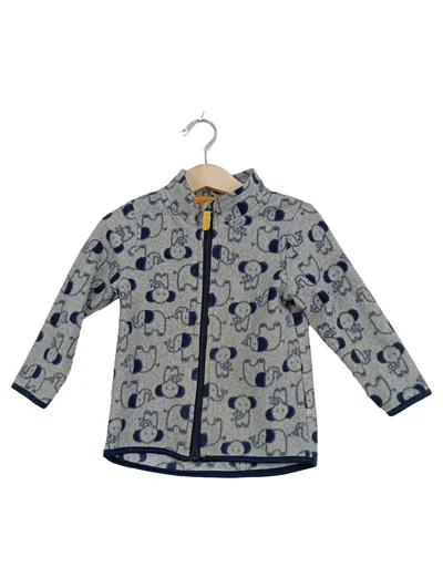 LIEGELIND Fleecejacke Kinder Gr. 86 Grau Elefanten Muster Reißverschluss
