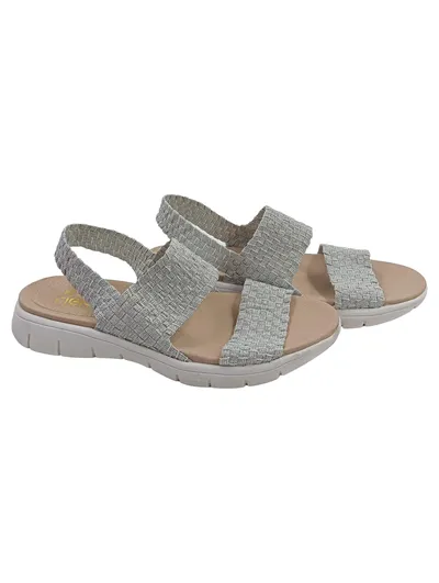 Rieker Sandalen Damen Gr. 40 Silber Komfortabel Sommerschuhe