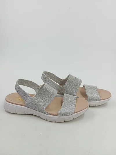 Rieker Sandalen Damen Gr. 40 Silber Komfortabel Sommerschuhe