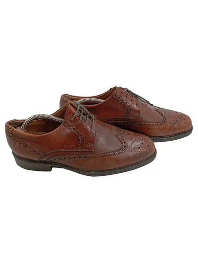 Geox Herren Brogue Derby Schnürschuhe Leder Braun Gr. 40 Business