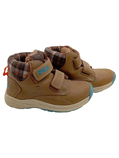 FILA Kinder Schneestiefel Gr. 27 Braun Klettverschluss gefüttert
