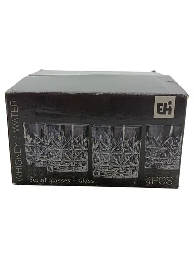 Excellent Houseware Whiskygläser Set 4x Glas Klassisch Transparent 9cm 8cm