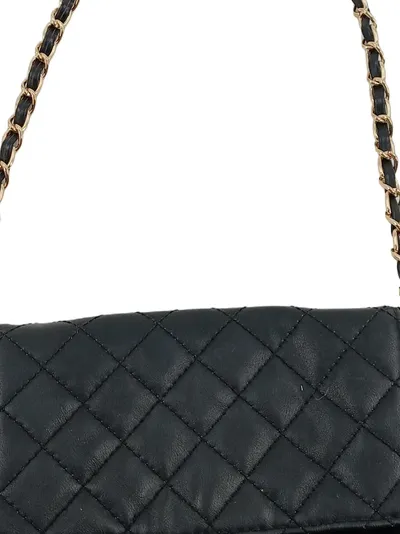 Even&Odd Damen Umhängetasche Schwarz Gesteppt Goldkette Elegant