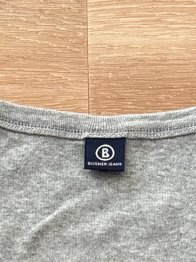 Bogner Jeans Damen Top Ärmellos Tank Top Gr. 38 M Grau Baumwolle Basic 3