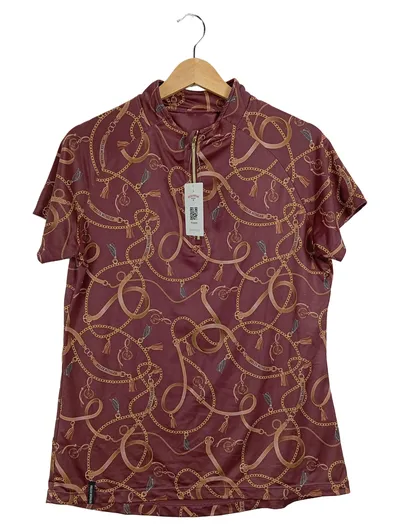 Felix Bühler Damen Sport Shirt Kettenmuster Gr. 42/XL Bordeaux