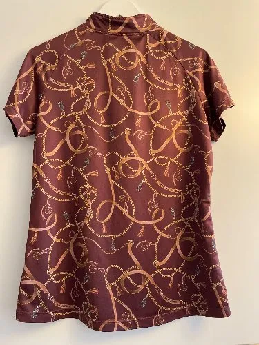 Felix Bühler Damen Sport Shirt Kettenmuster Gr. 42/XL Bordeaux