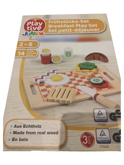Playtive Holz Spielküche Zubehör Frühstück Set Mehrfarbig Kinderküche