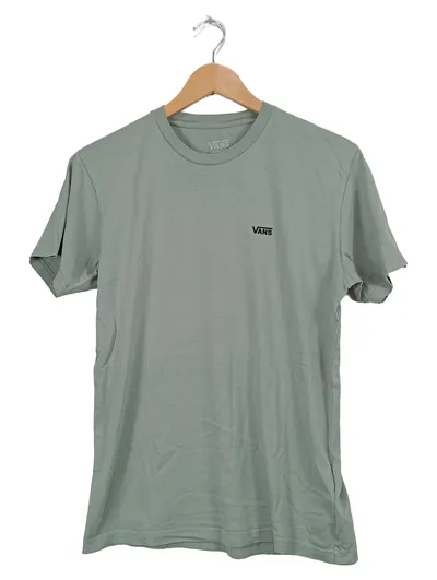 Vans Herren T-Shirt Gr. S Grün Logo-Print Baumwolle Casual