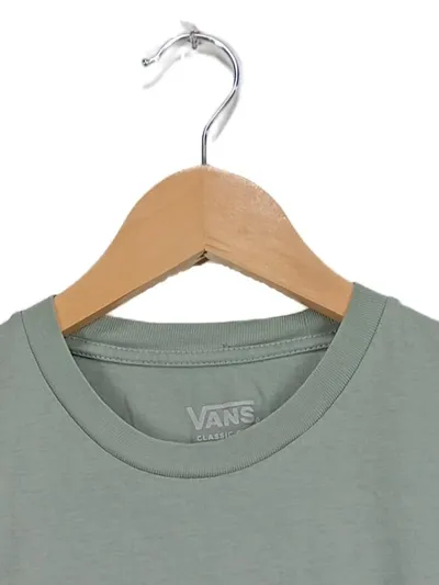 Vans Herren T-Shirt Gr. S Grün Logo-Print Baumwolle Casual