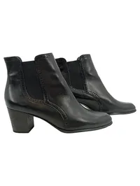Paul Green Damen Chelsea Boots Stiefeletten Leder Schwarz Gr. 41 Blockabsatz 1