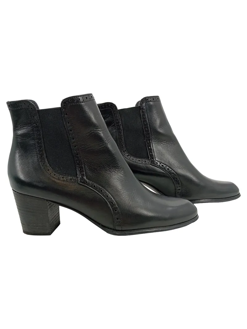 Paul Green Damen Chelsea Boots Stiefeletten Leder Schwarz Gr. 41 Blockabsatz 1