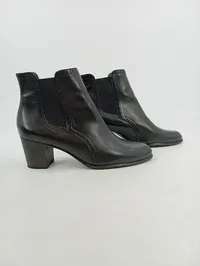 Paul Green Damen Chelsea Boots Stiefeletten Leder Schwarz Gr. 41 Blockabsatz 2
